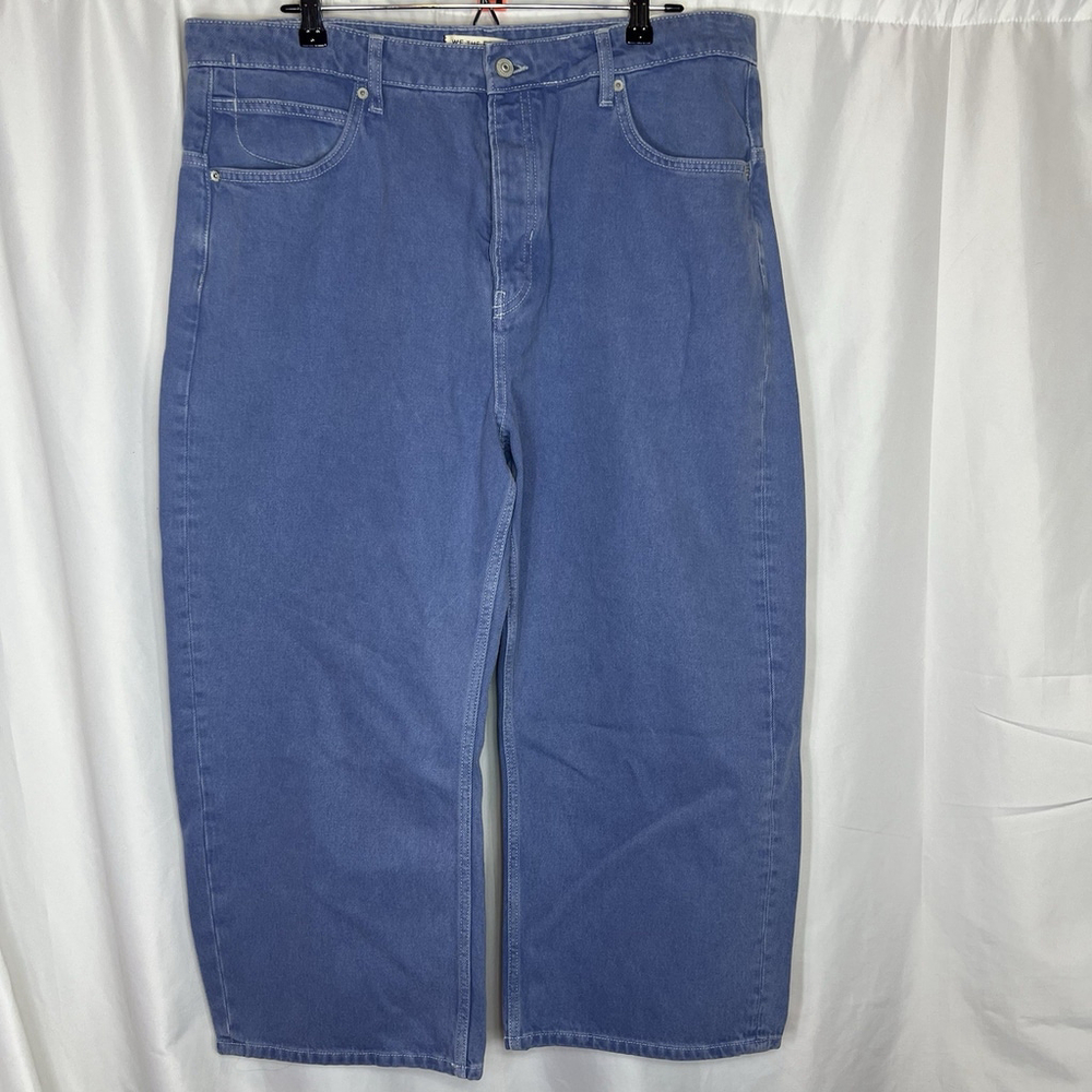 Free People We The Free Deep Trance Barrel Boyfriend Jean 33 Blue Baggy Casual - Picture 2 of 13